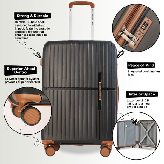 Hard Shell Cabin 37 x 22 x 56 cm PP Luggage Suitcase Suitable for Easyjet, Ryanair - Image 3