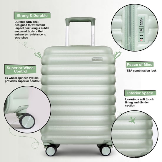 Hard Shell Cabin 37 x 22 x 55 cm Green TSA Secure Luggage Suitcase Suitable for Easyjet, Ryanair - Image 3