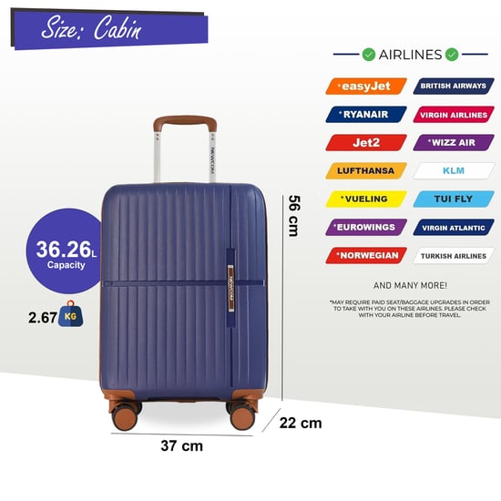 Hard Shell Cabin 37 x 22 x 56 cm PP Luggage Suitcase Suitable for Easyjet, Ryanair - Image 2