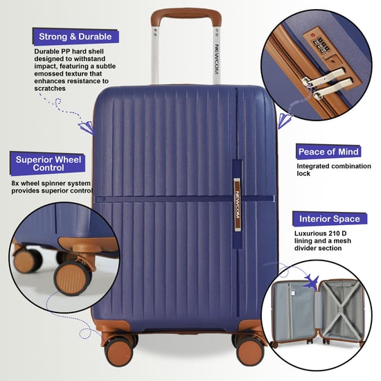 Hard Shell Cabin 37 x 22 x 56 cm PP Luggage Suitcase Suitable for Easyjet, Ryanair - Image 3