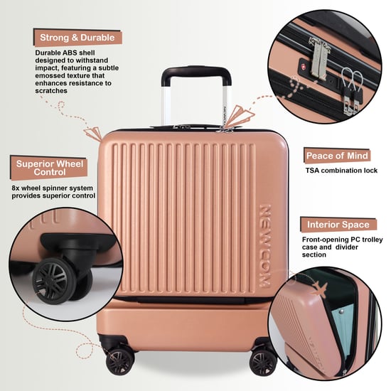 Durable EasyJet Ryanair 39 x 26 x 51.5 cm Pink Front Open Cabin Luggage Travel Suitcase - Image 3