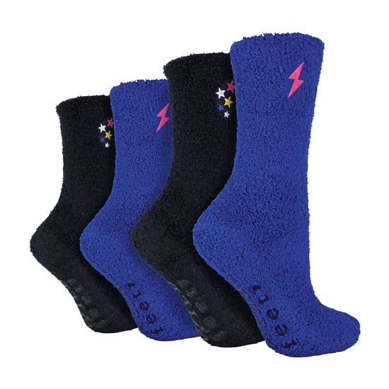 4 Pack Ladies Fleece Thermal Slipper Lounge Bed Socks for Ultimate Comfort - Image 1