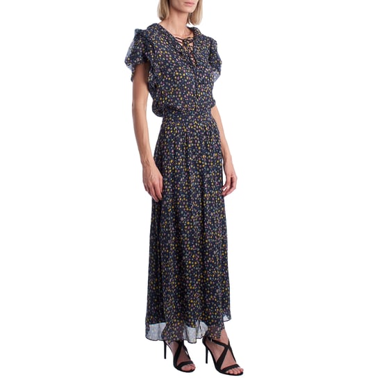 Women's Long Dress with Bow Neckline and Ruffles WJCF0402F - Image 3
