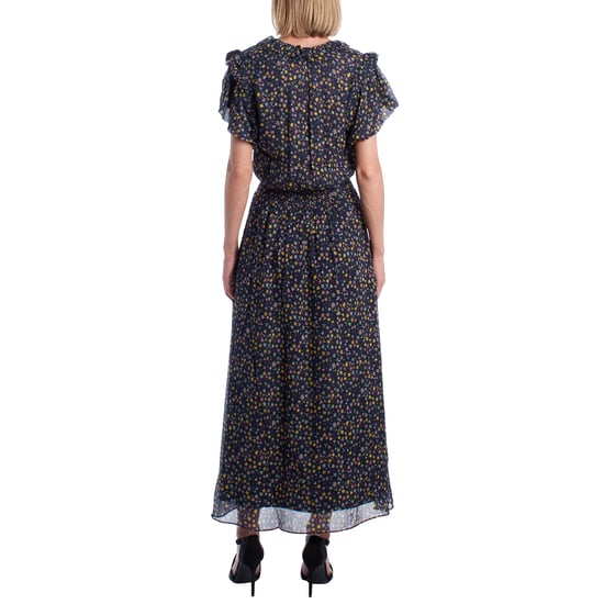 Women's Long Dress with Bow Neckline and Ruffles WJCF0402F - Image 5
