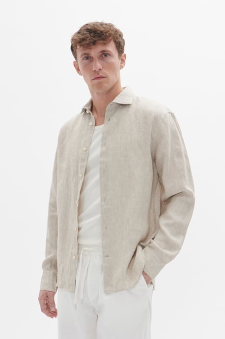 Overhemd met lang mouwen MAmarc Regular fit beige - Image 1
