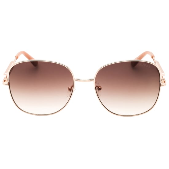 Guess Shiny Rose Gold Metal Frame Gradient Brown Lensed Sunglasses - Image 1