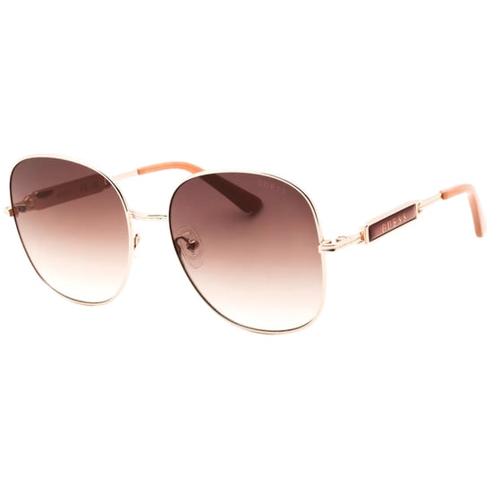 Guess Shiny Rose Gold Metalen Montuur Zonnebril met Gradiënt Bruine Lenzen - Image 2