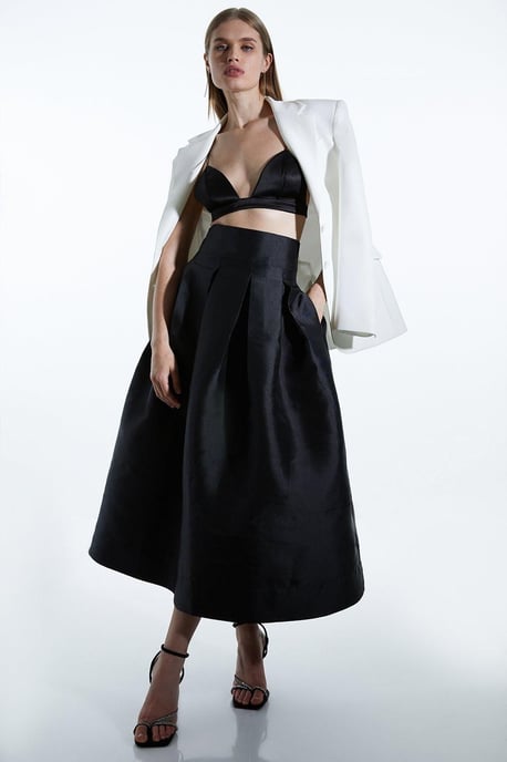 Twill Woven Prom Maxi Skirt - Image 1