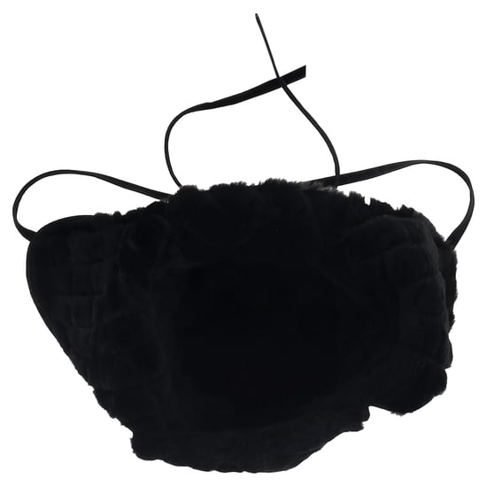 Chanel Gequiltede Hoed in Zwart Lamswollen Schapenvacht - Image 3