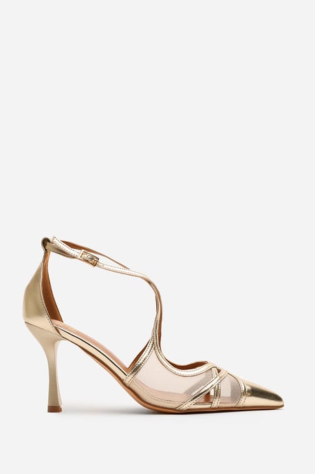 Wheres That From Womens 'Kiara' Strappy Pointed Toe High Mesh Heels - Image 1