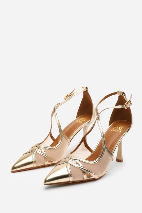 Wheres That From Womens 'Kiara' Strappy Pointed Toe High Mesh Heels - Image 3