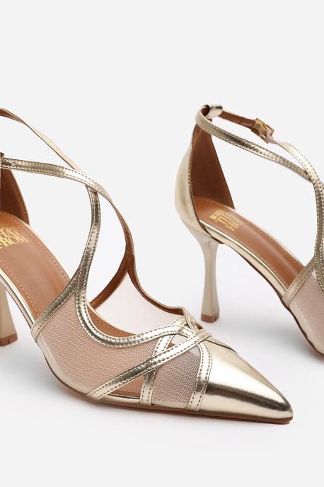 Wheres That From Womens 'Kiara' Strappy Pointed Toe High Mesh Heels - Image 4