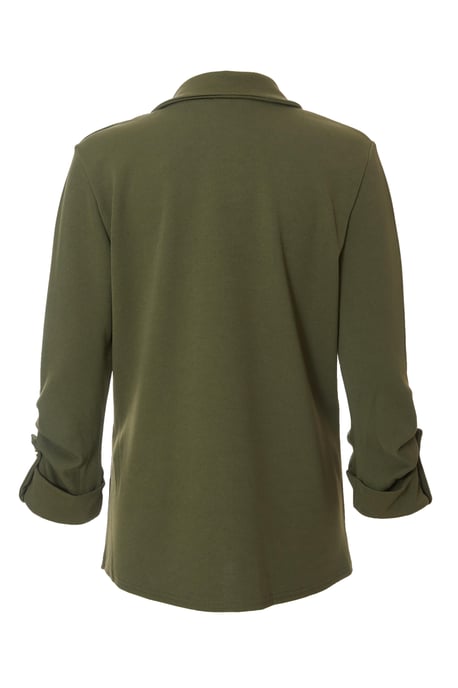 Khaki Ruched Sleeve Blazer - Image 5