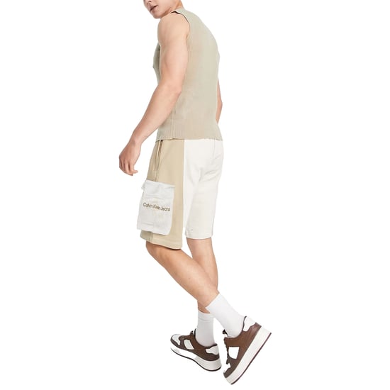 Calvin Klein Jeans Mens Shorts Monogram Jersey Elasticated Cotton Summer Shorts - Image 2