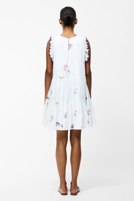 White Tiered Floral Print Ruffle Mini Dress - Image 5