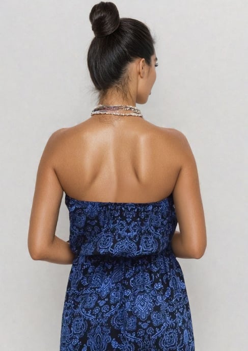 Paisley Bandeau Ruched Dress - Image 3