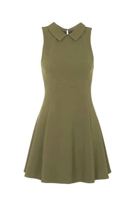 Sleeveless Skater Dress With Collar - Image 2