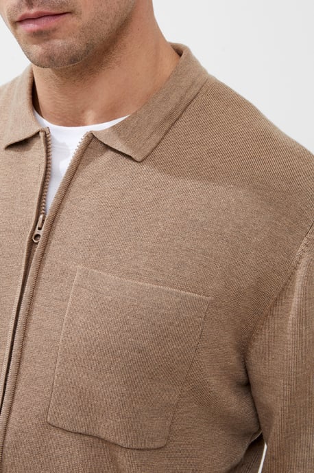 Natural Zip-Through Knit Jumper - Image 3