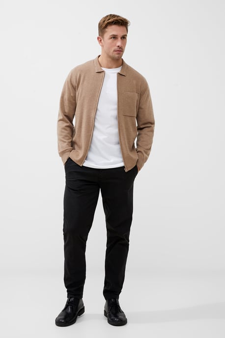 Natural Zip-Through Knit Jumper - Image 4