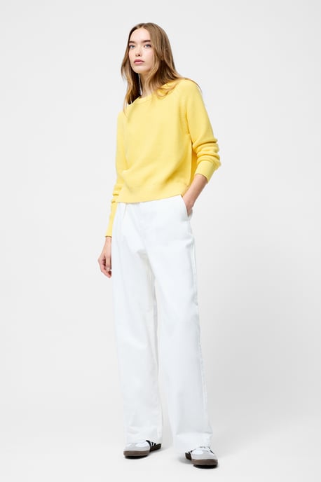 Yellow Cotton Mozart Knit Long Sleeve Jumper - Image 3