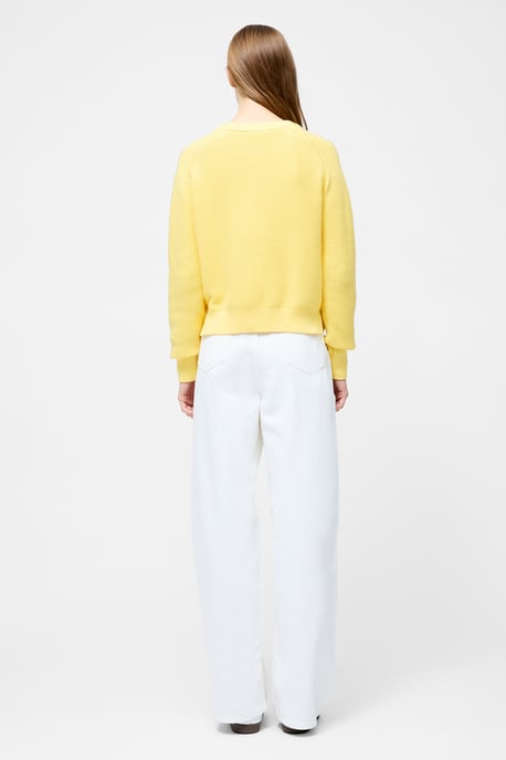 Yellow Cotton Mozart Knit Long Sleeve Jumper - Image 4