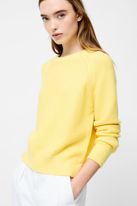 Yellow Cotton Mozart Knit Long Sleeve Jumper - Image 5