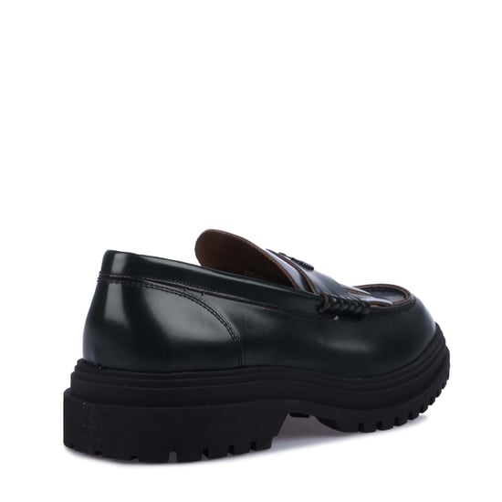 Men's Fred Perry Leather Loafers in Green - Image 3
