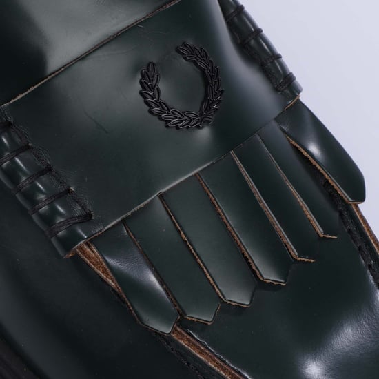 Men's Fred Perry Leather Loafers in Green - Image 5