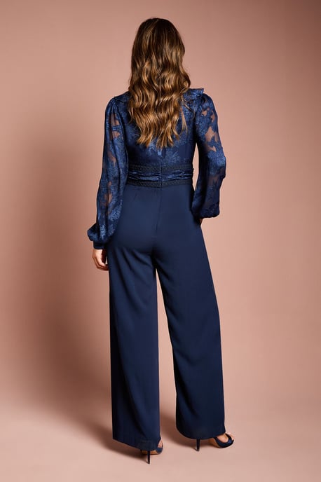 Long Sleeve V Neck 2 in 1 Jumpsuit - Image 4