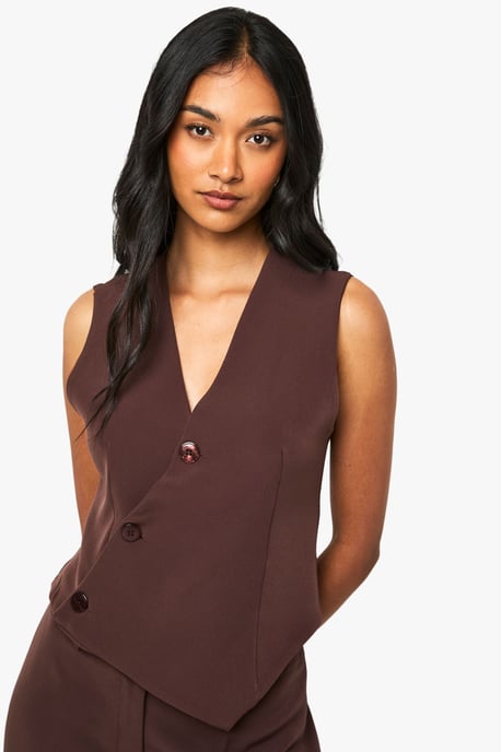 Asymmetric Adjustable Back Waistcoat - Image 1