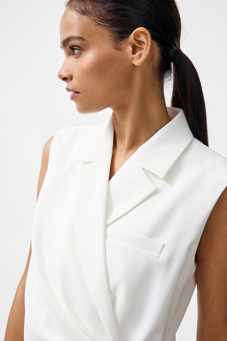 White Self-Tie Collared Waistcoat - Image 5