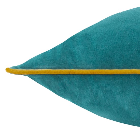 Furn Meridian Velvet Feather Filled Cushion Teal, 45 cm x 45 cm - Image 3