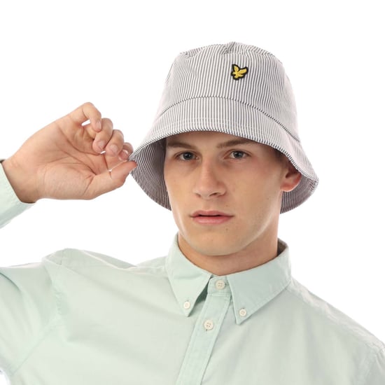 Accessoires Lyle And Scott Stripe Bucket Hat in Grijs Wit - Image 1