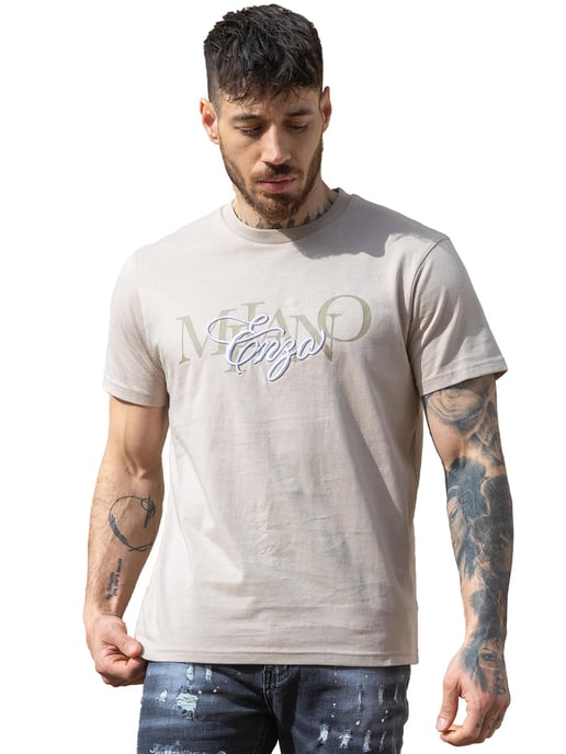 Enzo Milano | Mens Crew Neck Print T-Shirt - Image 1