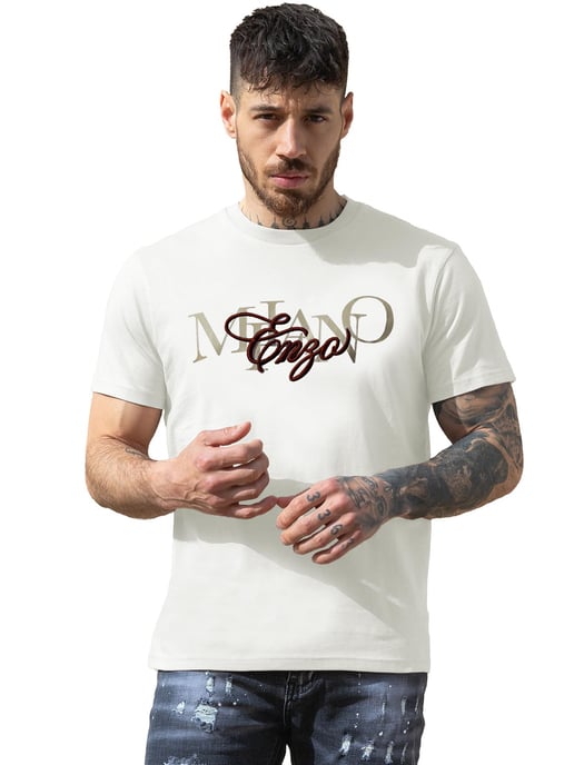 Enzo Milano | Mens Crew Neck Print T-Shirt - Image 1