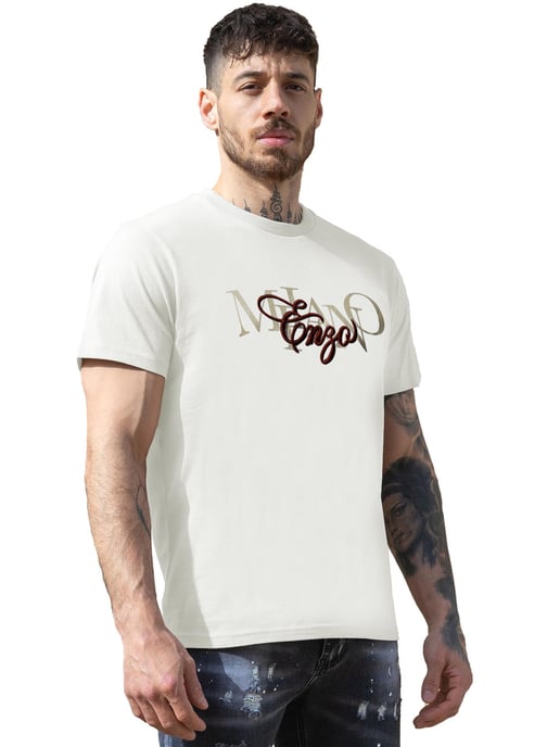 Enzo Milano | Mens Crew Neck Print T-Shirt - Image 2