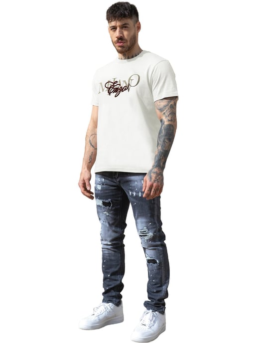 Enzo Milano | Mens Crew Neck Print T-Shirt - Image 4