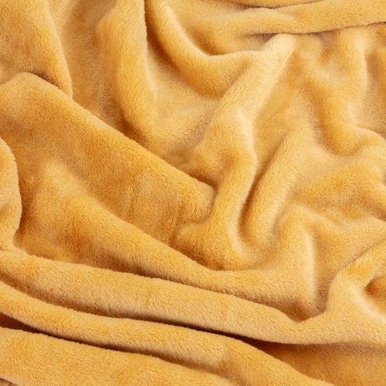 Furn Plain Harrow Fleece Throw, 140 cm x 180 cm, Yellow - Image 3