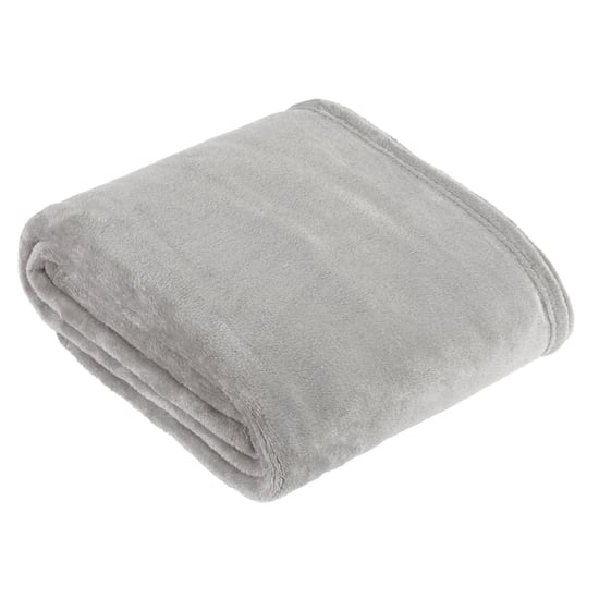 Furn Plain Harrow Fleece Throw, 140 cm x 180 cm, Grey - Image 1
