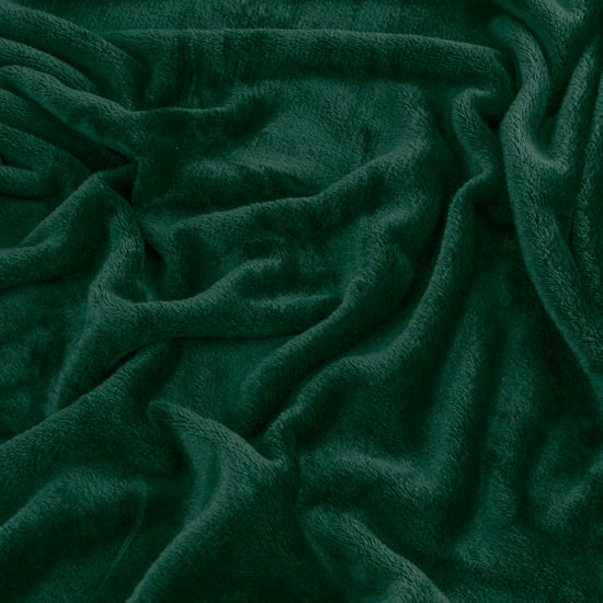 Furn Plain Harrow Fleece Throw, 140 cm x 180 cm, Green - Image 3