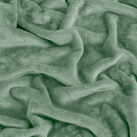 Furn Plain Harrow Fleece Throw, 140 cm x 180 cm, Green - Image 3