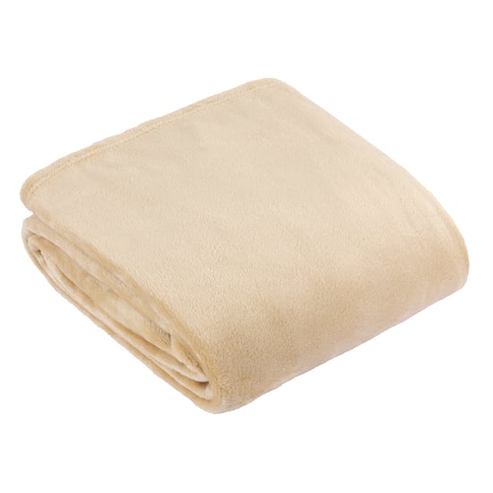 Furn Plain Harrow Fleece Throw, 140 cm x 180 cm, Cream - Image 1