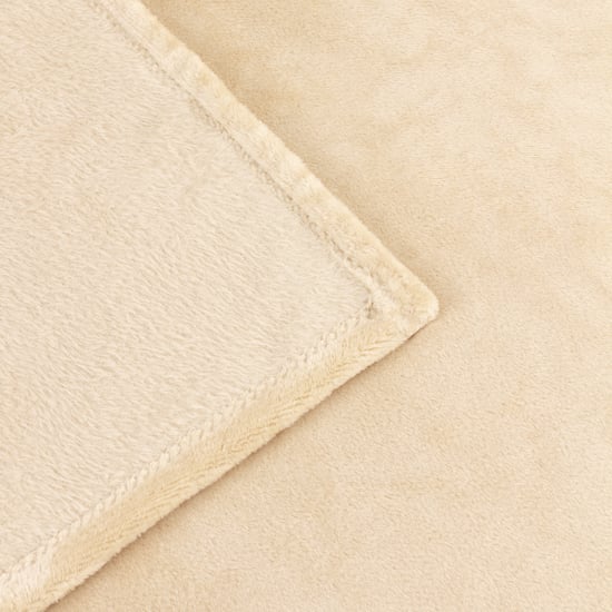 Furn Plain Harrow Fleece Throw, 140 cm x 180 cm, Cream - Image 2