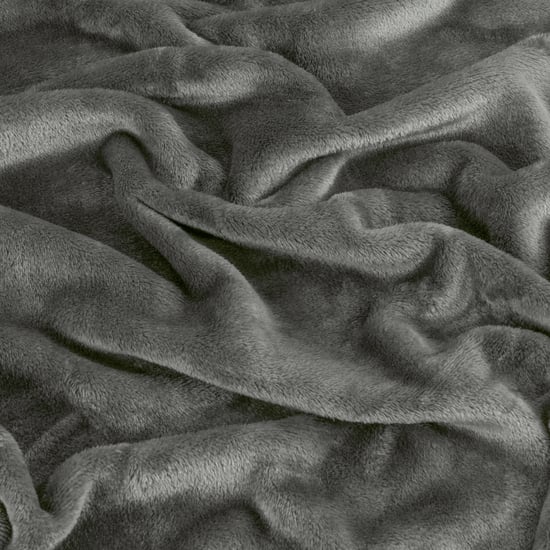 Furn Plain Harrow Fleece Throw, 140 cm x 180 cm, Grey - Image 3