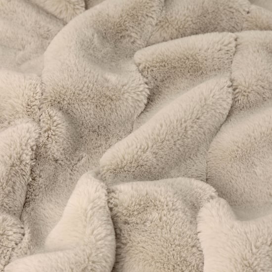 Paoletti Empress Faux Fur Throw, 130 cm x 180 cm, Cream - Image 2