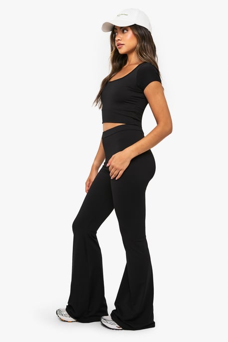 Soft Slinky High Waisted Flare Leggings - Image 1
