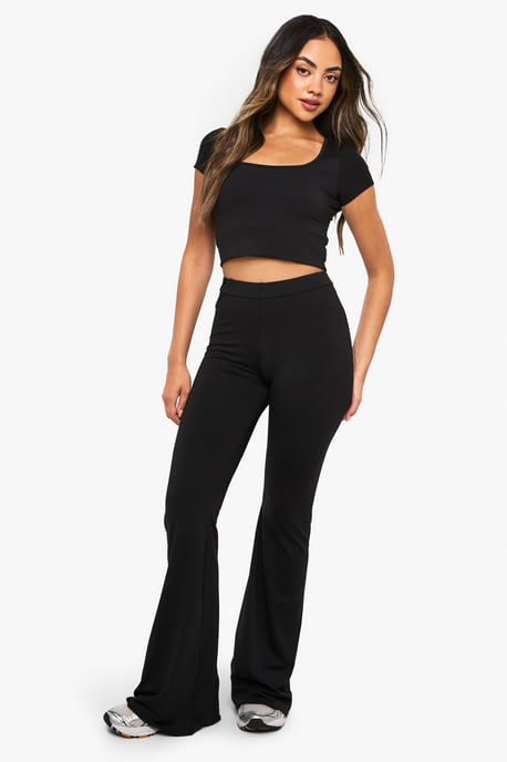 Soft Slinky High Waisted Flare Leggings - Image 3