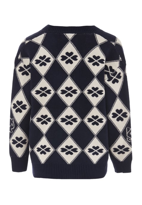 Mymo Vest vrouwen marine wol wit - Image 2