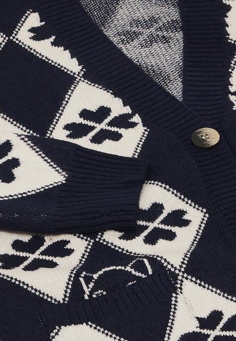 Mymo Vest vrouwen marine wol wit - Image 3