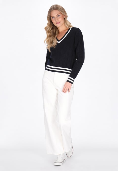Dreimaster Jumper vrouwen marine gebroken wit - Image 2